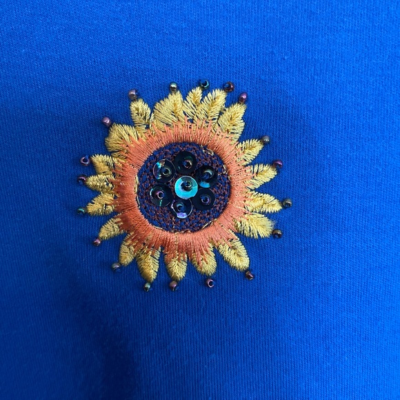 Vintage Morgan Cole Beaded and Embroidered Sunflower Tee - Picture 4 of 6
